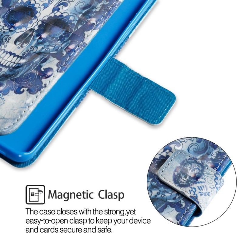 Etui Folio Samsung Galaxy S9 Niebieska Czaszka