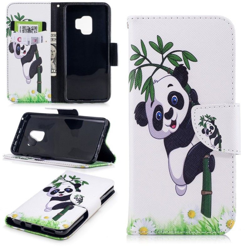 Etui Folio Samsung Galaxy S9 Panda Na Bambusie Etui Ochronne