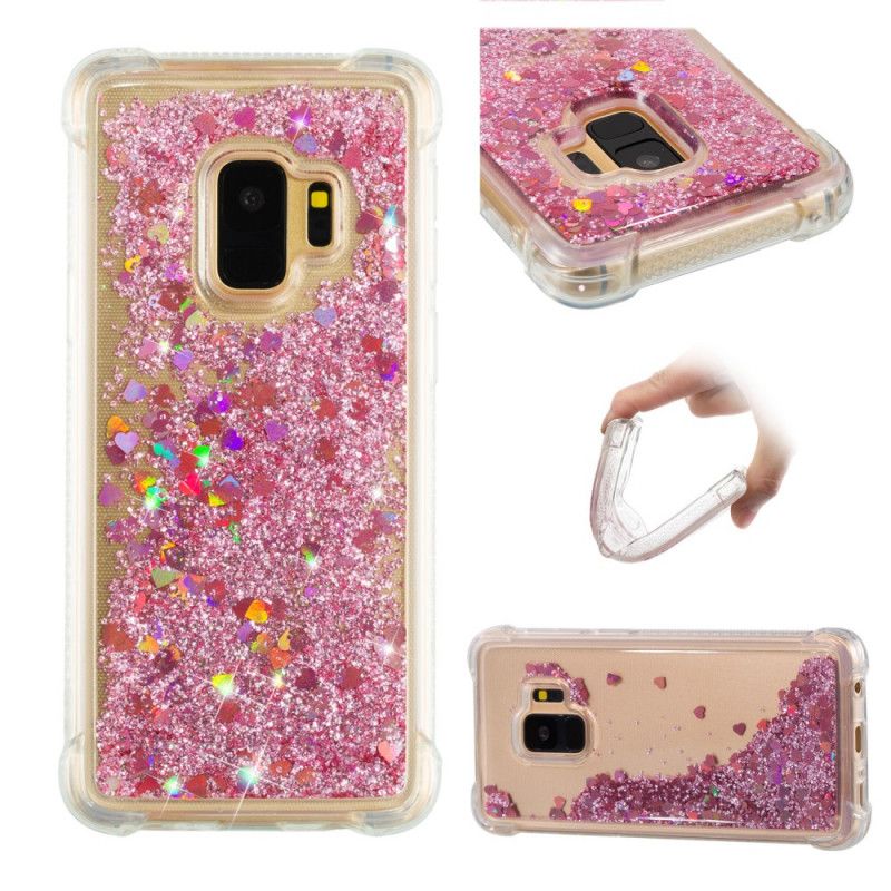 Etui Samsung Galaxy S9 Cyjan Jasnoniebieski Brokat Premium Etui Ochronne