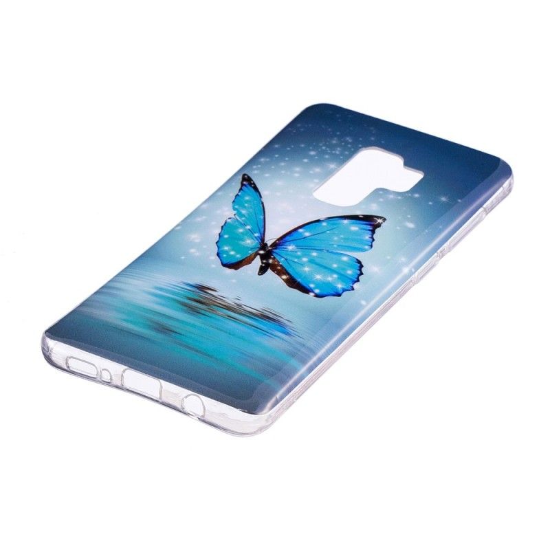 Etui Samsung Galaxy S9 Fluorescencyjny Niebieski Motyl