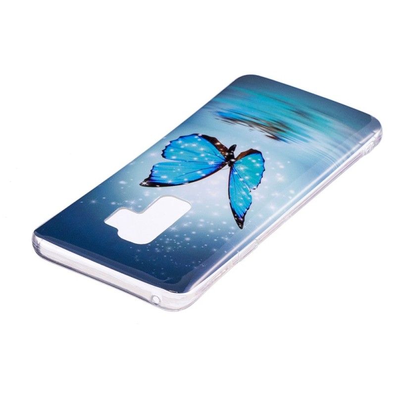 Etui Samsung Galaxy S9 Fluorescencyjny Niebieski Motyl