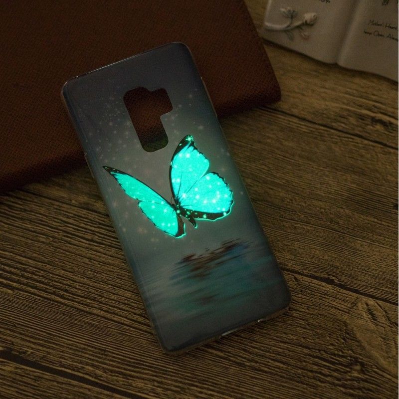 Etui Samsung Galaxy S9 Fluorescencyjny Niebieski Motyl