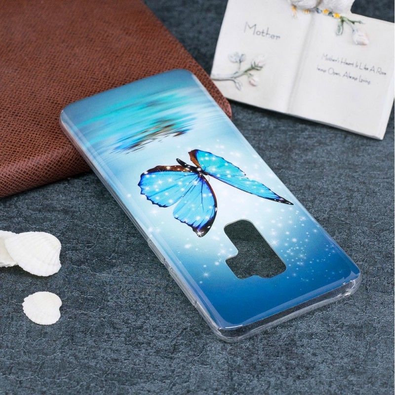 Etui Samsung Galaxy S9 Fluorescencyjny Niebieski Motyl