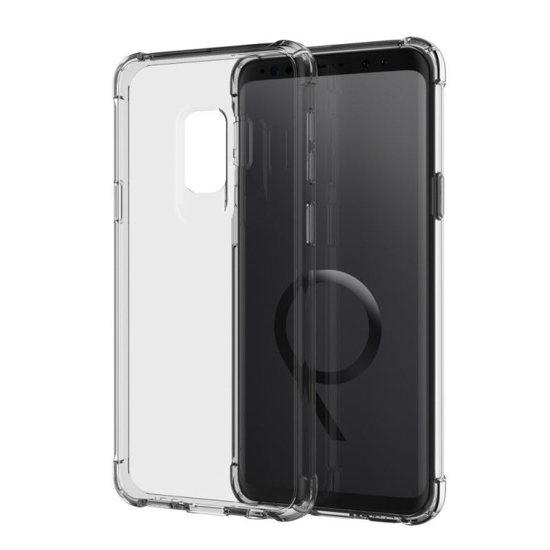 Etui Samsung Galaxy S9 Przezroczysty Czarny Przezroczyste Poduszki Ochronne Leeu