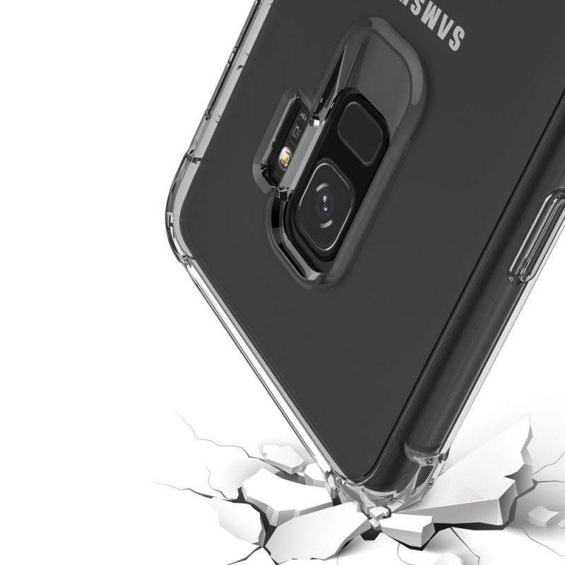 Etui Samsung Galaxy S9 Przezroczysty Czarny Przezroczyste Poduszki Ochronne Leeu