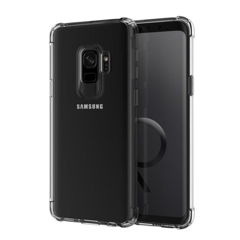 Etui Samsung Galaxy S9 Przezroczysty Czarny Przezroczyste Poduszki Ochronne Leeu