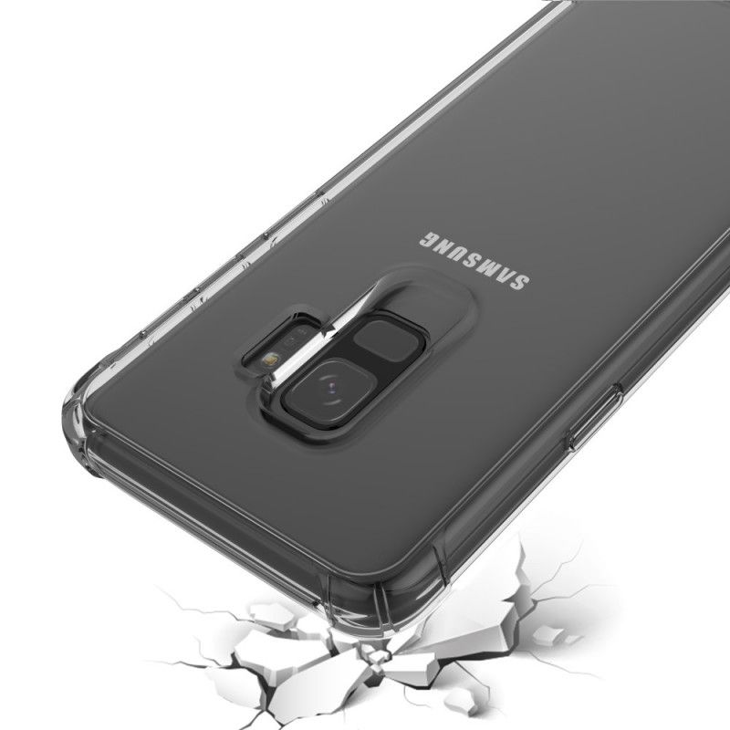 Etui Samsung Galaxy S9 Przezroczysty Czarny Przezroczyste Poduszki Ochronne Leeu