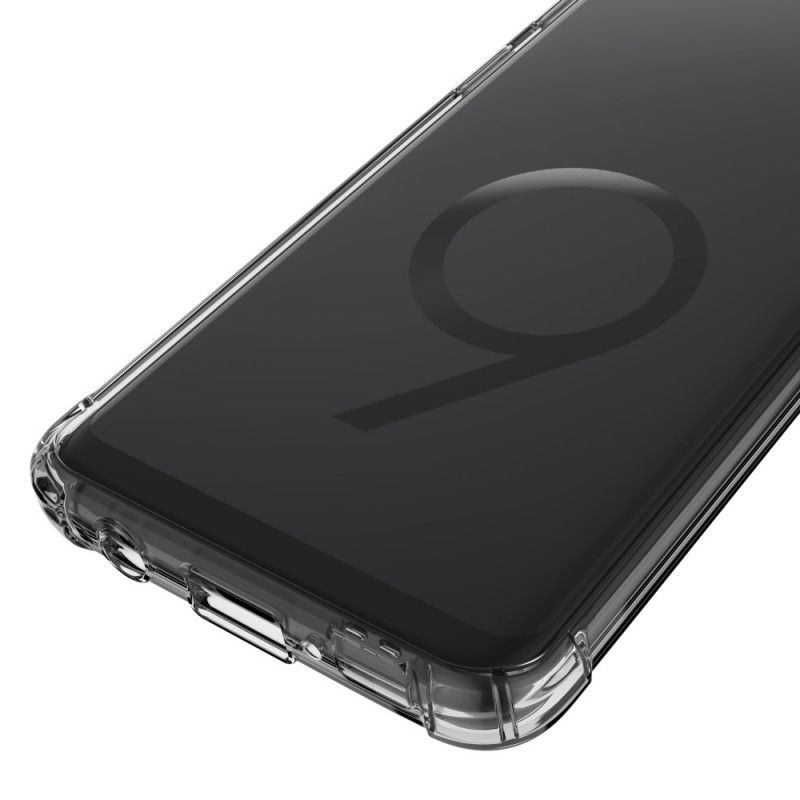 Etui Samsung Galaxy S9 Przezroczysty Czarny Przezroczyste Poduszki Ochronne Leeu