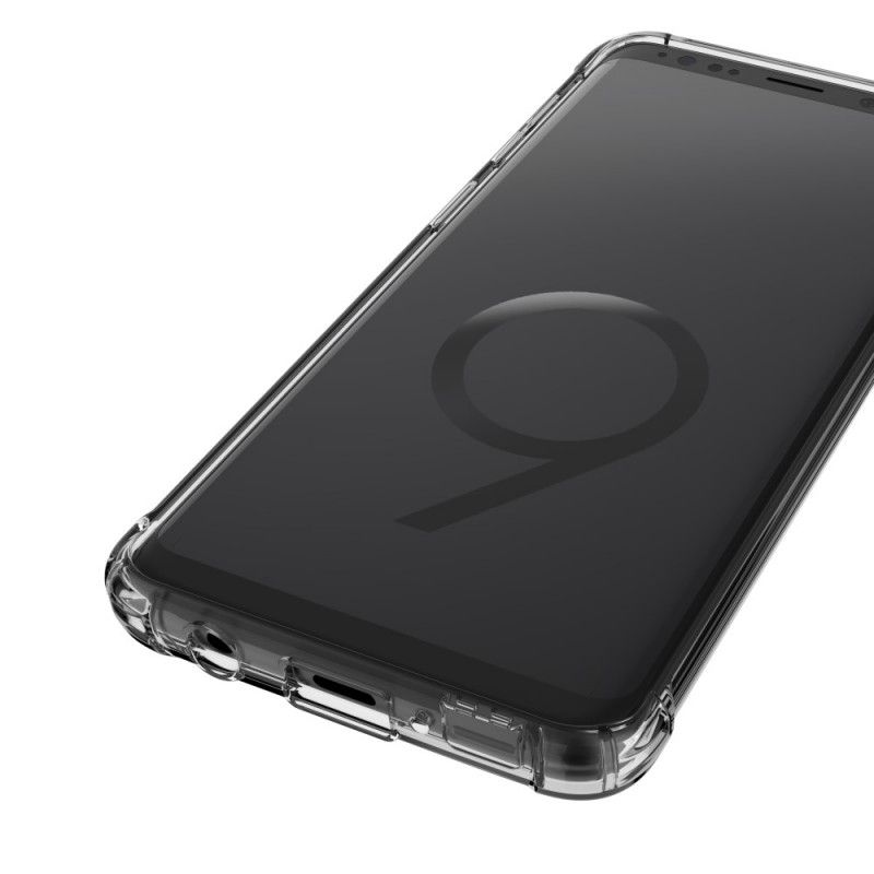 Etui Samsung Galaxy S9 Przezroczysty Czarny Przezroczyste Poduszki Ochronne Leeu