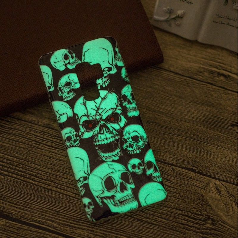 Etui Samsung Galaxy S9 Uwaga Fluorescencyjne Czaszki