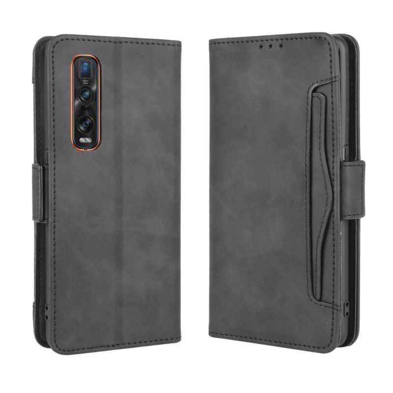 Etui Folio Oppo Find X2 Pro Czerwony Czarny Multikarta Pierwszej Klasy