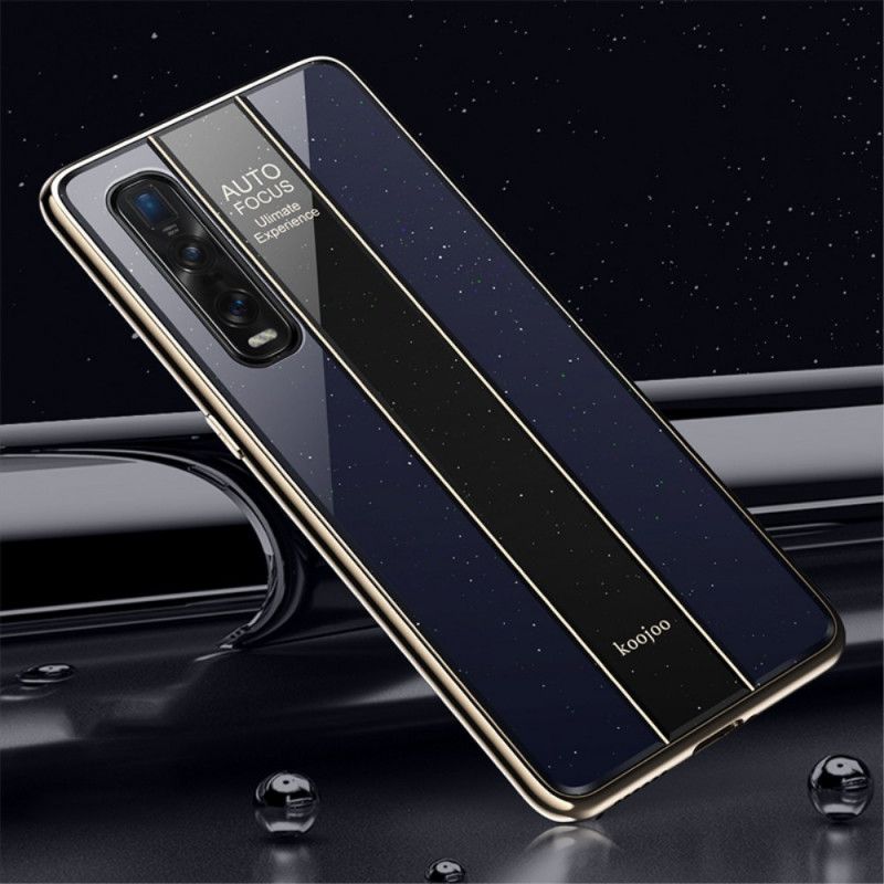 Etui Oppo Find X2 Pro Ciemnoniebieski Czerwony Galwanizowana Hybryda