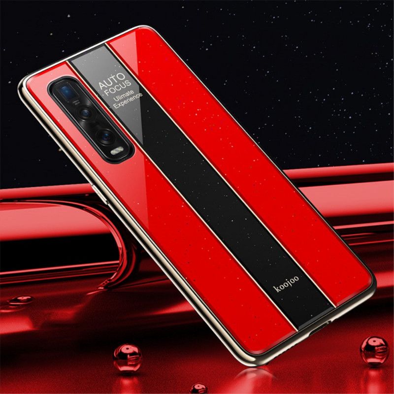 Etui Oppo Find X2 Pro Ciemnoniebieski Czerwony Galwanizowana Hybryda