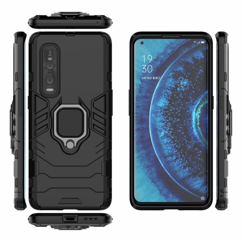 Etui Oppo Find X2 Pro Czerwony Czarny Pierścień Oporowy