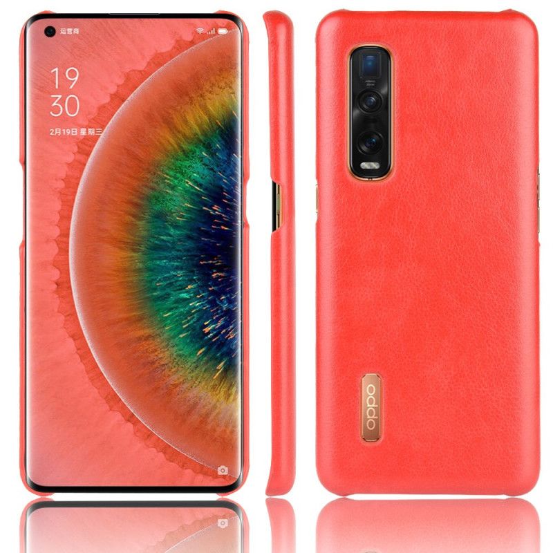 Etui Oppo Find X2 Pro Szary Czarny Efekt Skóry Lychee Performance Etui Ochronne