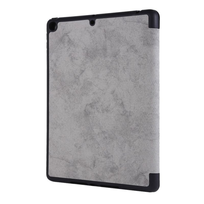 Elegancki Futerał iPad 10.2" (2019) (2020) Szary Czarny Uchwyt Na Ołówek Z Efektem Skóry