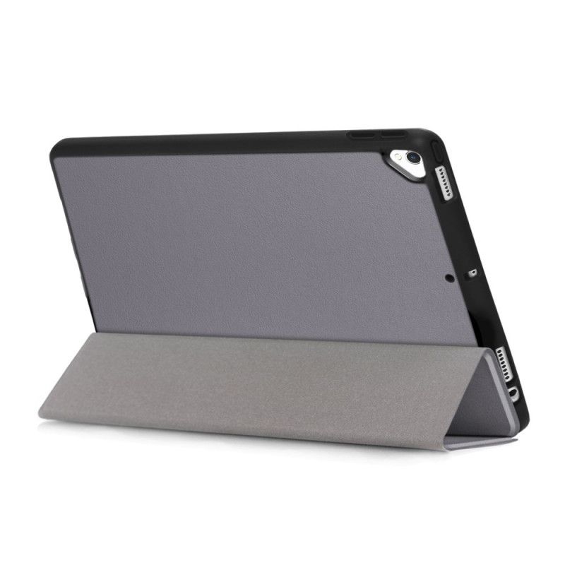 Eleganckie Etui Imitacja Skóry iPad 10.2" (2019) (2020) Szary Czarny Z Uchwytem Na Ołówek