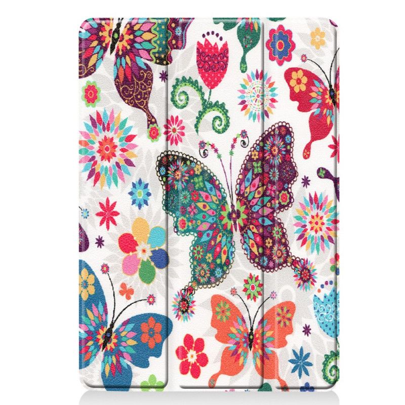 Eleganckie Etui iPad 10.2" (2019) (2020) Ze Sztucznej Skóry W Kwiaty W Stylu Vintage