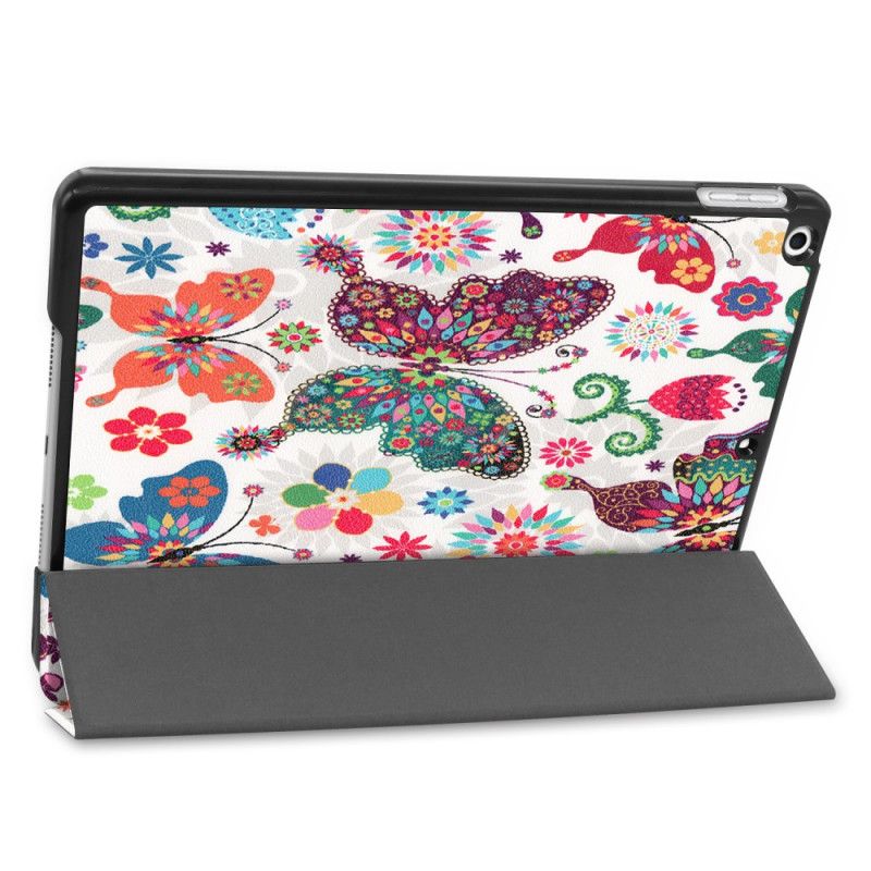 Eleganckie Etui iPad 10.2" (2019) (2020) Ze Sztucznej Skóry W Kwiaty W Stylu Vintage