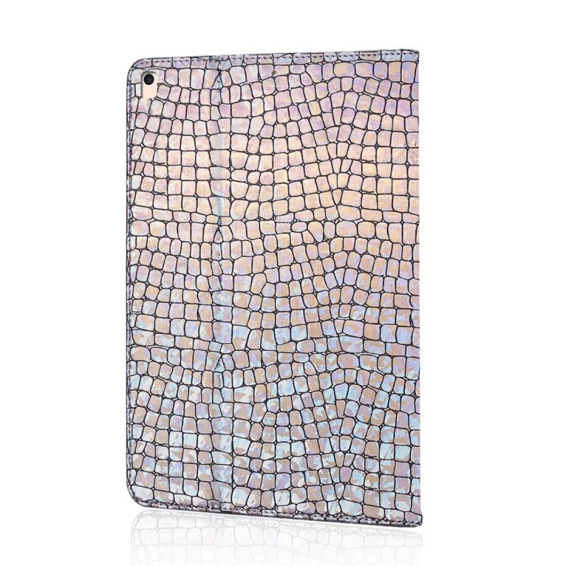 Etui Folio iPad 10.2" (2019) (2020) Fioletowy Jasnoniebieski Brokatowy Krokodyl Etui Ochronne