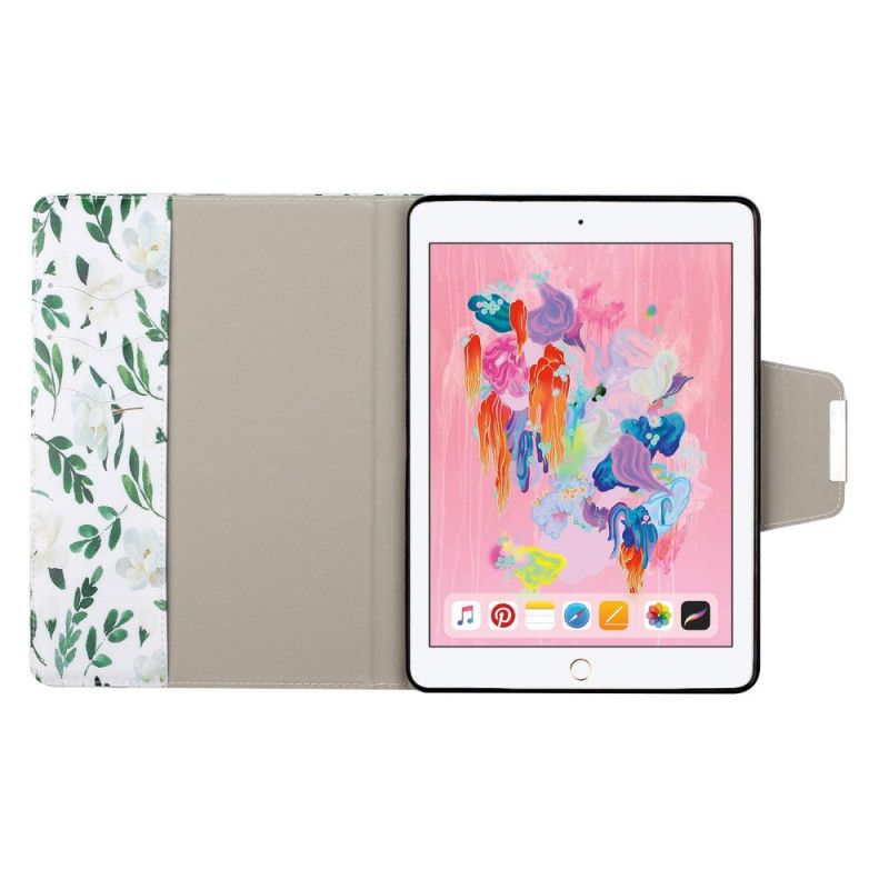 Etui Folio iPad 10.2" (2019) (2020) Granatowy Biały Najlepsze Kwiaty