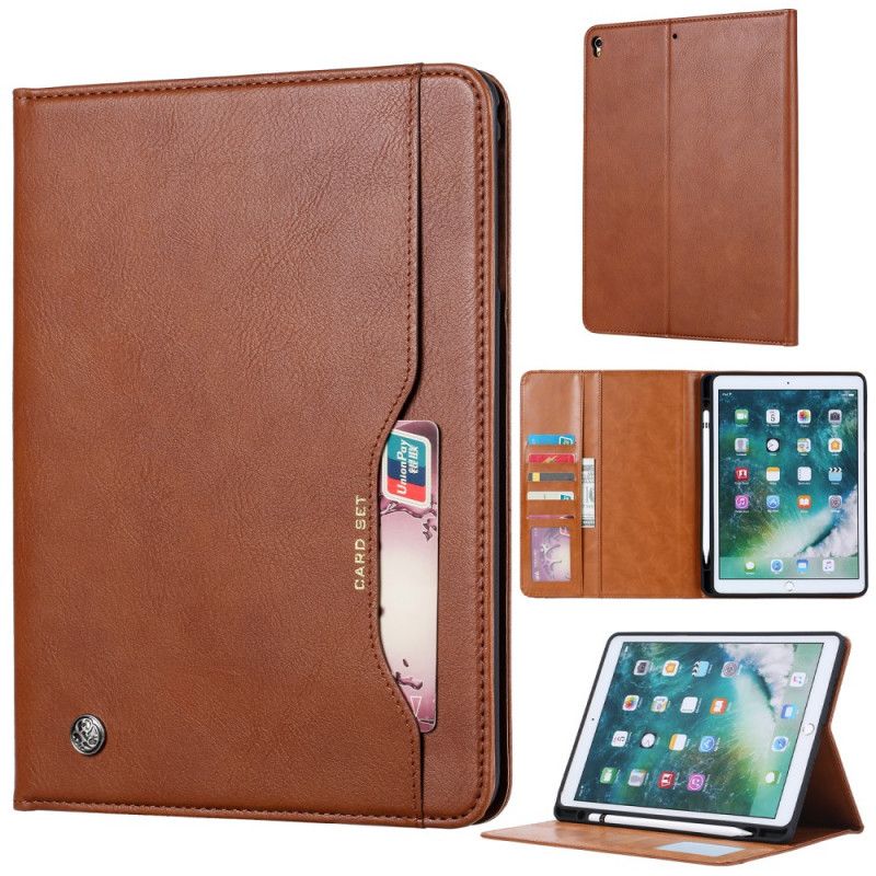 Etui iPad 10.2" (2019) (2020) Czerwony Czarny Etui Na Dokumenty Z Efektem Skóry