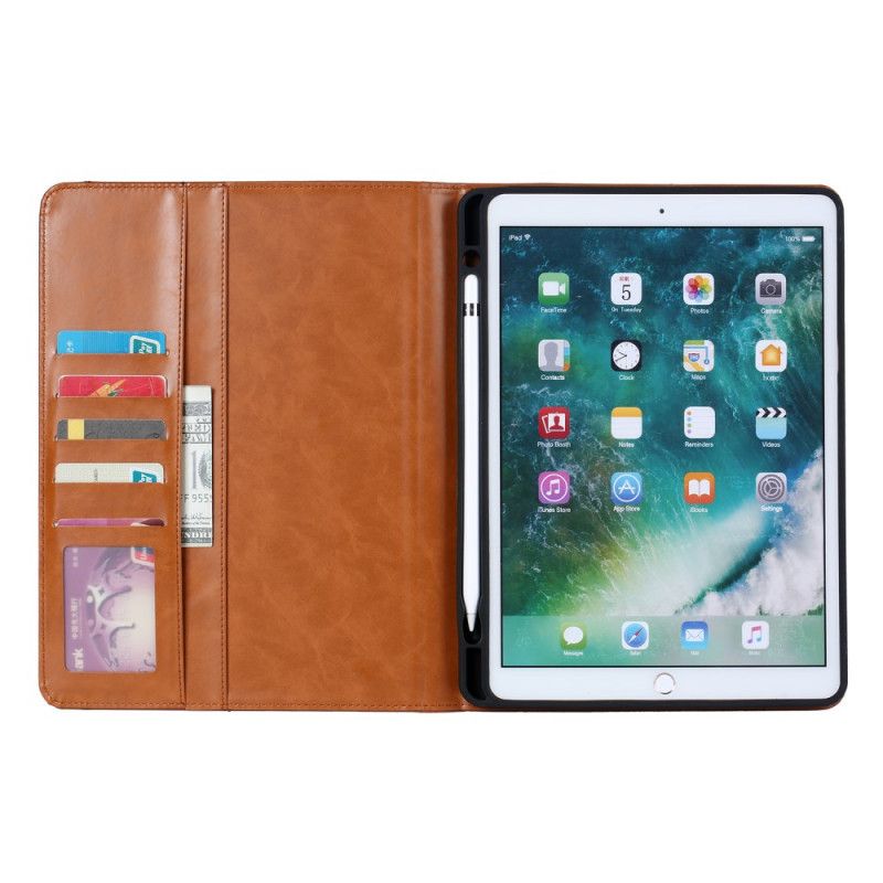 Etui iPad 10.2" (2019) (2020) Czerwony Czarny Etui Na Dokumenty Z Efektem Skóry