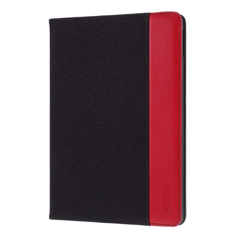 Etui iPad 10.2" (2019) (2020) Czerwony Czarny Tkanina Mutural I Imitacja Skóry