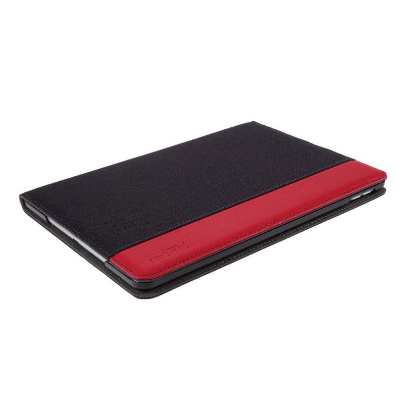 Etui iPad 10.2" (2019) (2020) Czerwony Czarny Tkanina Mutural I Imitacja Skóry