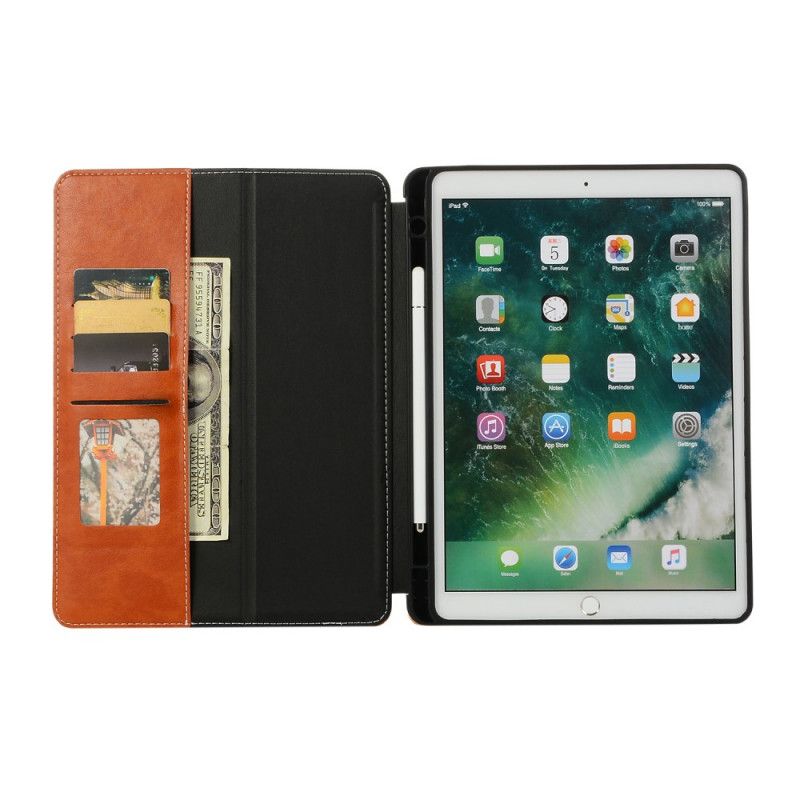 Etui iPad 10.2" (2019) (2020) Szary Czarny Luksusowy Efekt Skóry