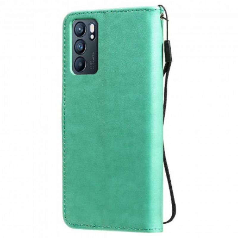 Etui Folio Oppo Reno 6 5g Kot I Pszczoła Stringi