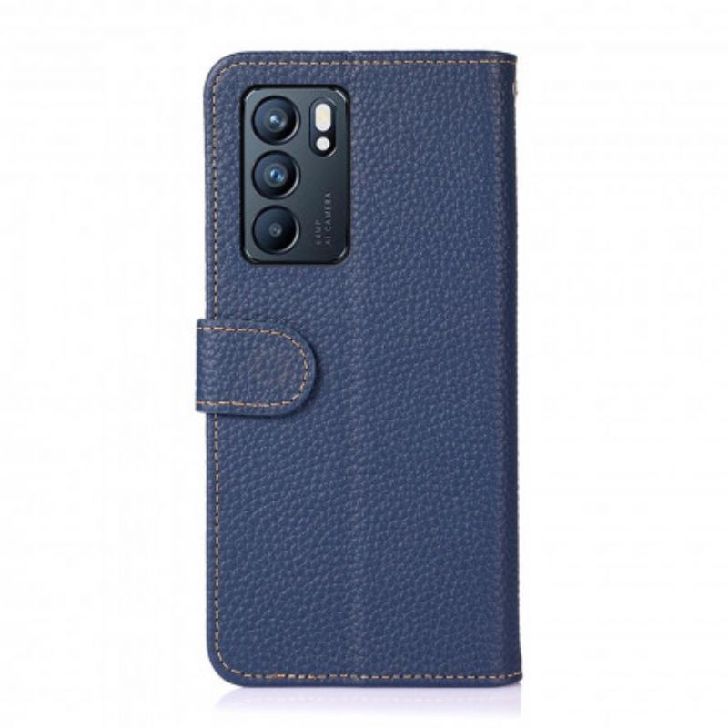 Etui Folio Oppo Reno 6 5g Litchi Khazneh Skóra