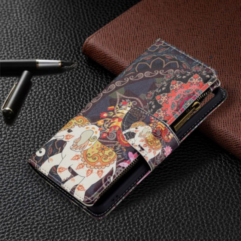 Etui Folio Oppo Reno 6 5g Słoń Zapinana Kieszeń Etui Ochronne