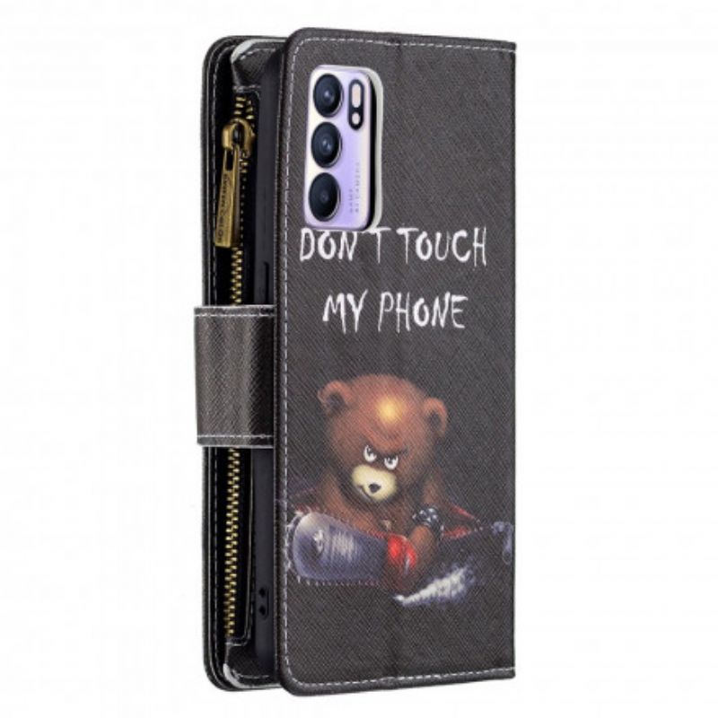 Etui Folio Oppo Reno 6 5g Zapinany Kieszonkowy Miś Etui Ochronne