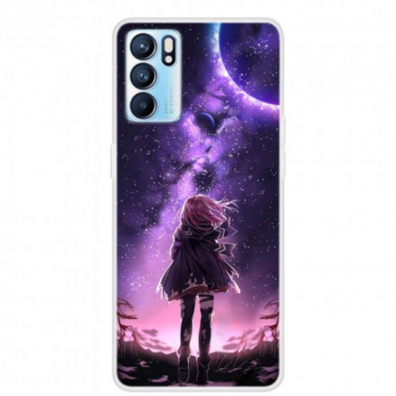 Etui Oppo Reno 6 5g Magiczna Pełnia Księżyca Etui Ochronne