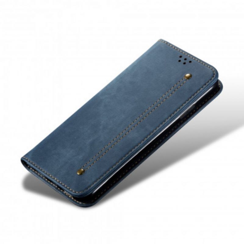 Flip Kotelot Oppo Reno 6 5g Denim Tkanina