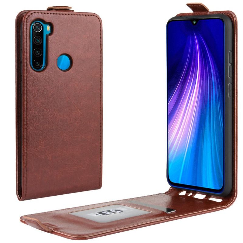 Etui Folio Xiaomi Redmi Note 8T Biały Czarny Efekt Składanej Skóry Etui Ochronne