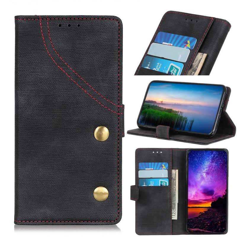 Etui Folio Xiaomi Redmi Note 8T Jasnoniebieski Guziki Do Dżinsów