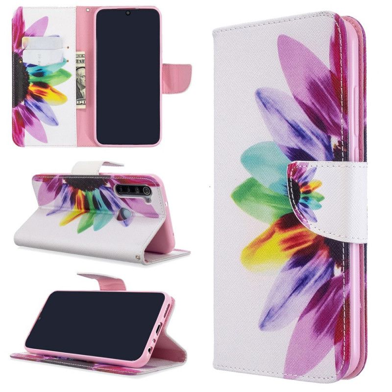 Etui Folio Xiaomi Redmi Note 8T Kwiat Akwareli Etui Ochronne