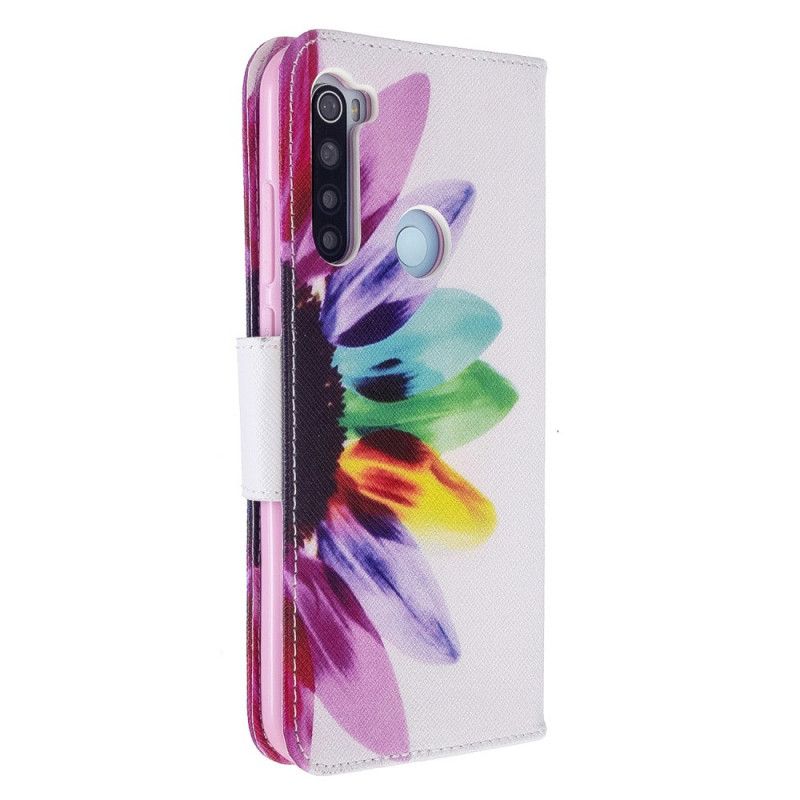 Etui Folio Xiaomi Redmi Note 8T Kwiat Akwareli Etui Ochronne