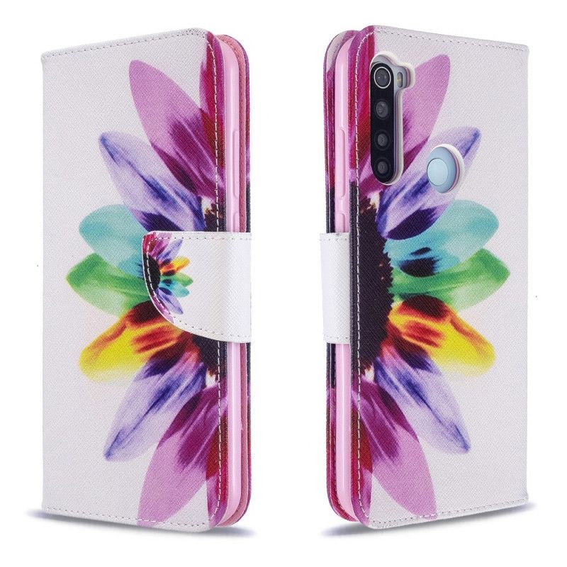 Etui Folio Xiaomi Redmi Note 8T Kwiat Akwareli Etui Ochronne