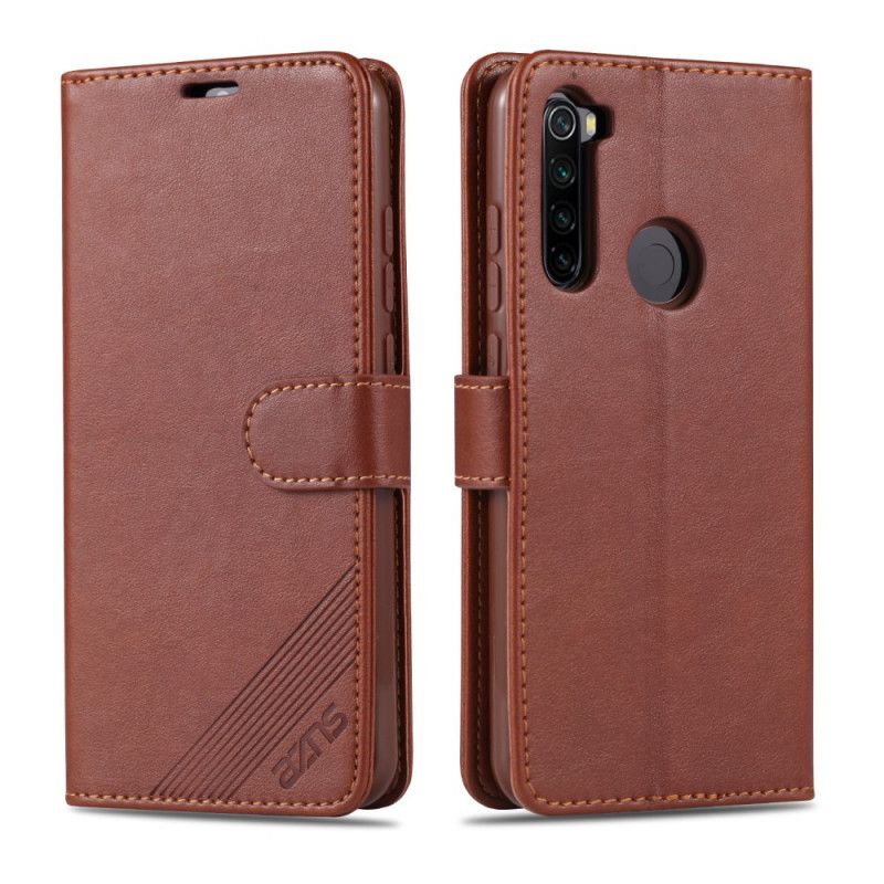 Etui Folio Xiaomi Redmi Note 8T Magenta Czarny Imitacja Skóry Azns