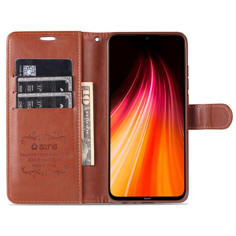 Etui Folio Xiaomi Redmi Note 8T Magenta Czarny Imitacja Skóry Azns