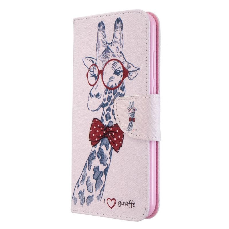 Etui Folio Xiaomi Redmi Note 8T Nerd Żyrafa Etui Ochronne