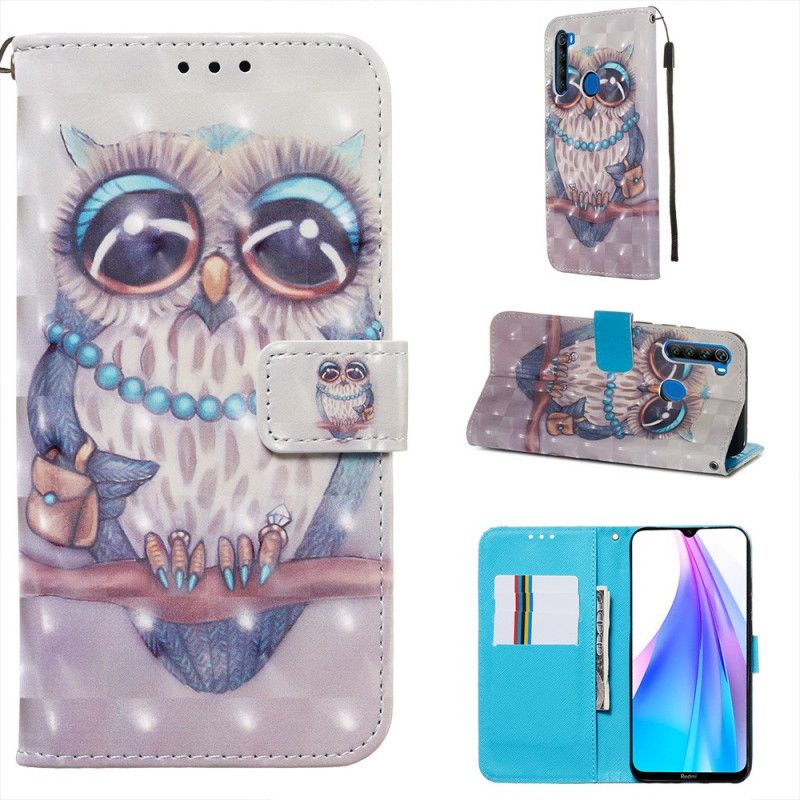 Etui Folio Xiaomi Redmi Note 8T Panna Sowa Etui Ochronne