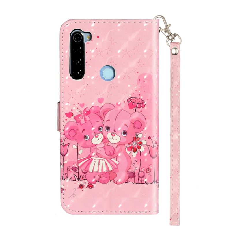 Etui Folio Xiaomi Redmi Note 8T Pluszowe Misie Z Paskiem Etui Ochronne