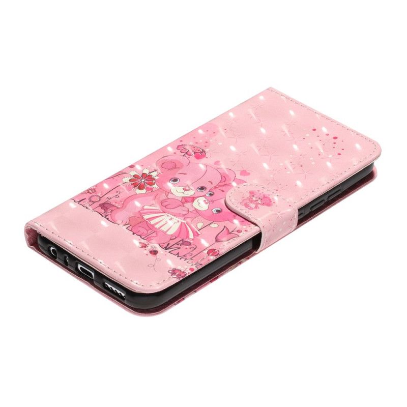 Etui Folio Xiaomi Redmi Note 8T Pluszowe Misie Z Paskiem Etui Ochronne