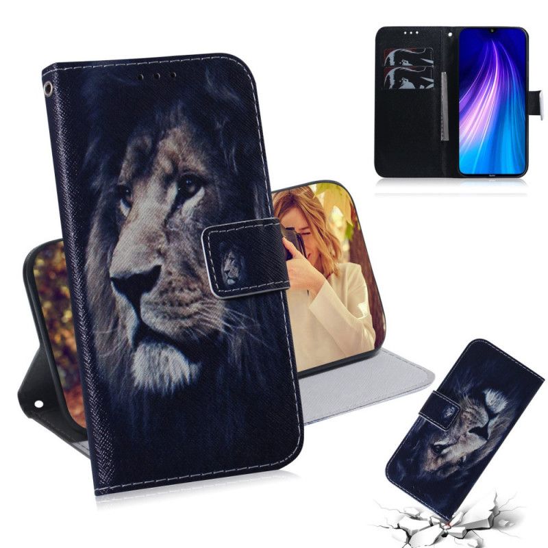 Etui Folio Xiaomi Redmi Note 8T Śniący Lew Etui Ochronne