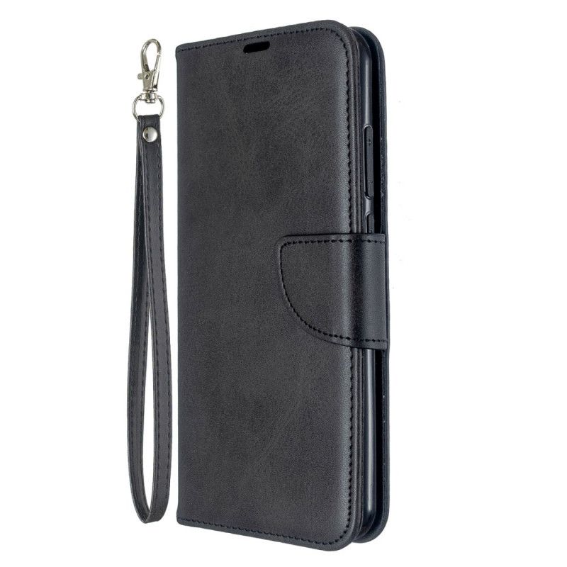 Etui Folio Xiaomi Redmi Note 8T Szary Czarny Gładka Skośna Klapa Etui Ochronne