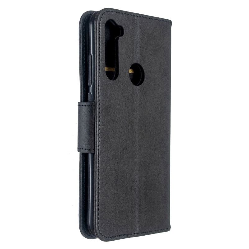 Etui Folio Xiaomi Redmi Note 8T Szary Czarny Gładka Skośna Klapa Etui Ochronne